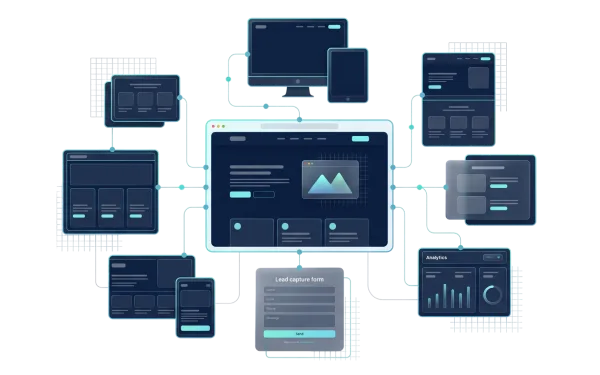 Interfaz web corporativa orientada a conversión y conectada con formularios, SEO y analítica.