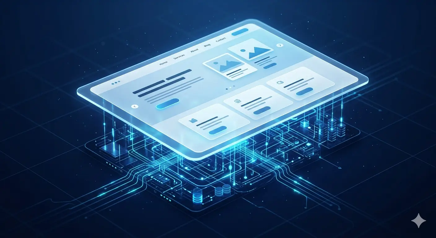 Website system architecture supporting a polished visual interface