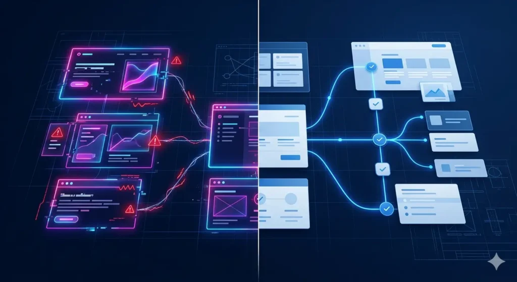 website trust design vs broken website system comparison