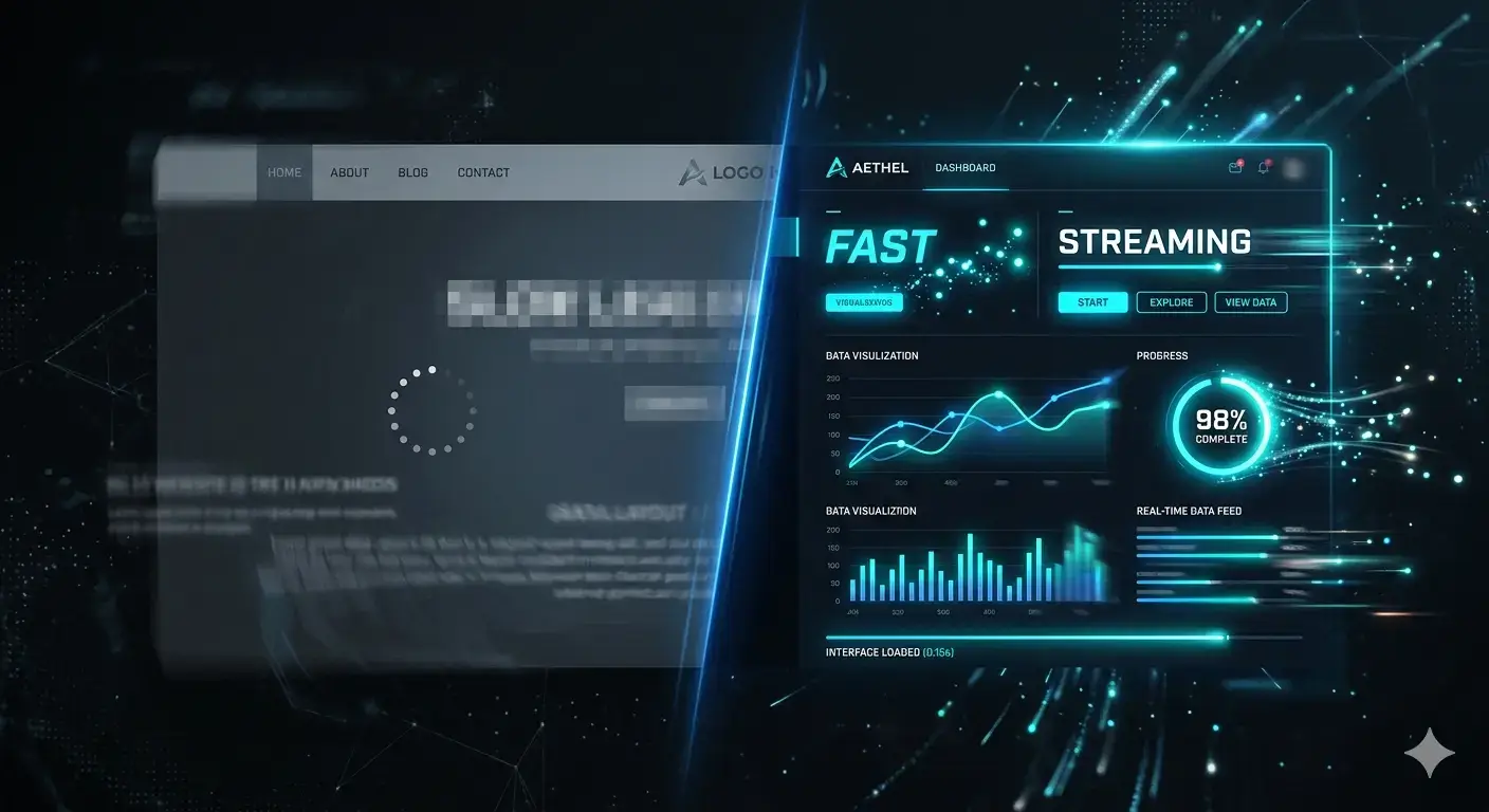 Comparison of slow and responsive website experiences