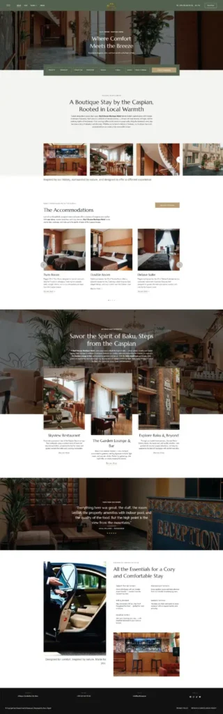 Modern hotel website with structured booking system and improved UX
