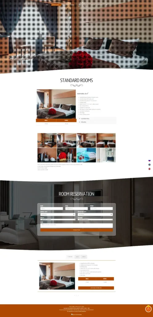 Old hotel website with basic reservation form and limited booking functionality
