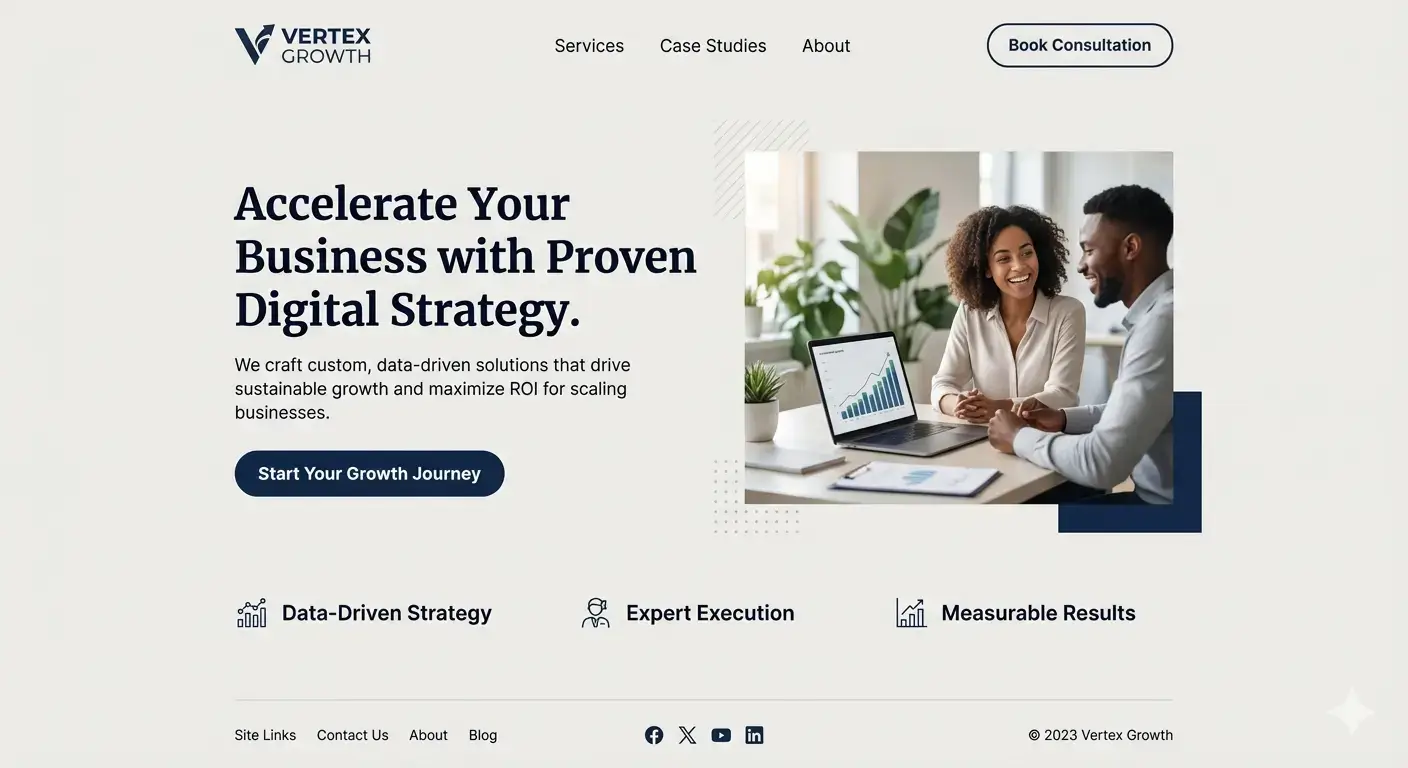 Calm page layout with one clear conversion route
