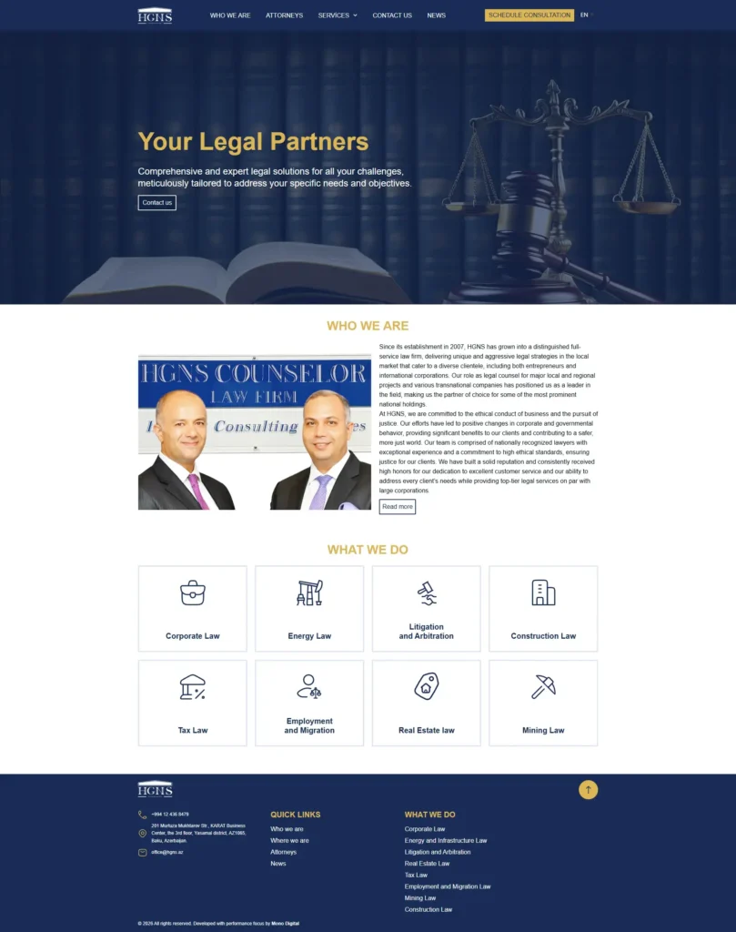 law firm homepage redesign UX structure
