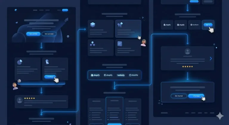 conversion psychology website hero visual showing trust and decision flow