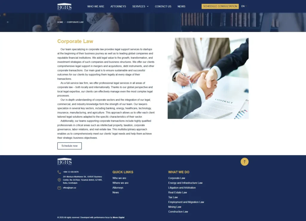 law firm service page structure and content clarity