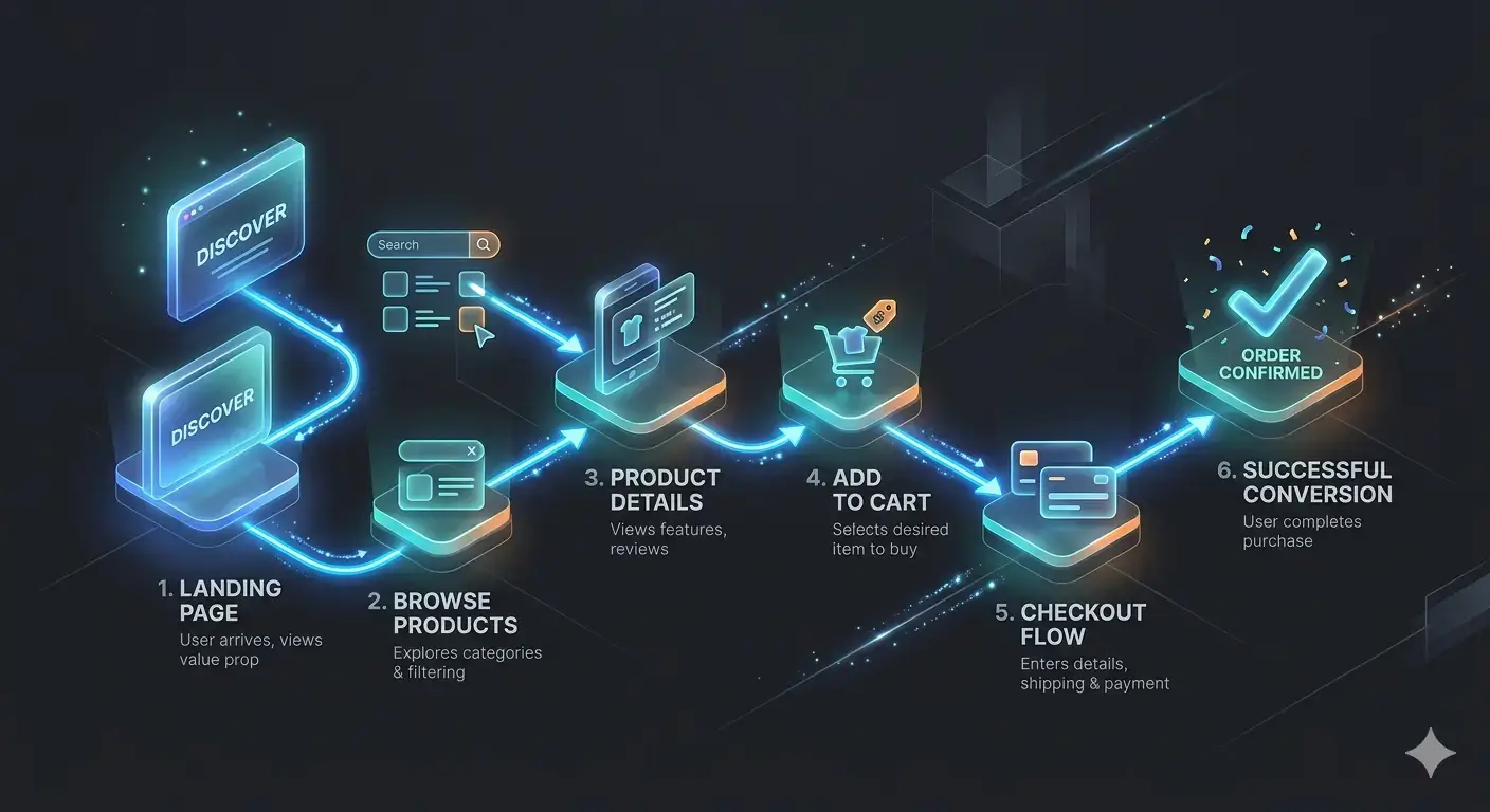 Customer journey connected to automated routing and response steps