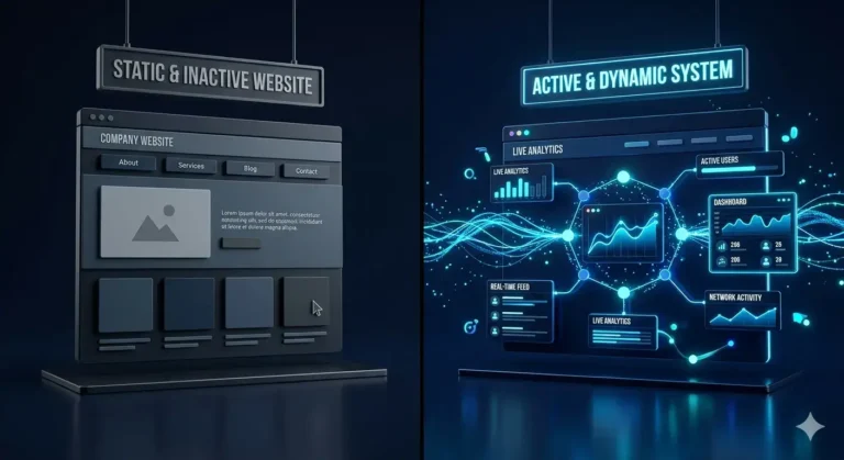 lead generation website system vs static website comparison