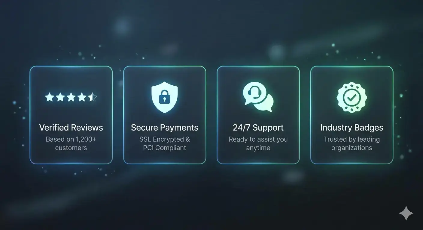 Interface components showing clear labels, confirmations, and secure actions