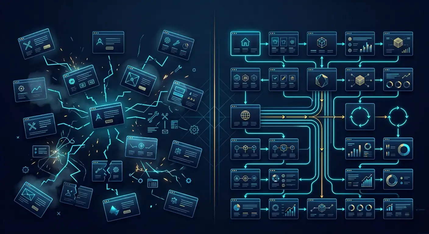 Structured website planning compared with disconnected tactical decisions