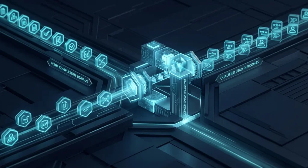 Form completion and qualified lead signals connected in one measurement system.
