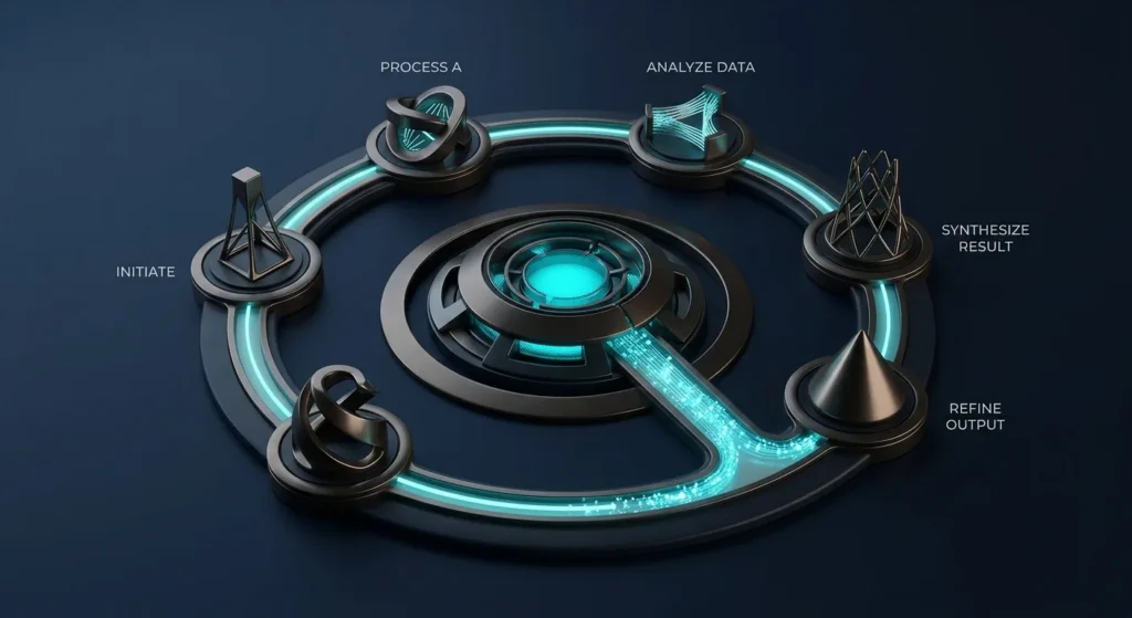 Connected website process feeding completed workflow outcomes back into measurement.